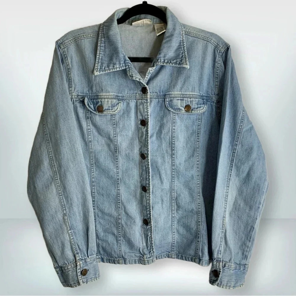 Vintage Bill Blass Jeans Denim Button Down Jacket Streetwear Pockets, size L
